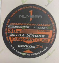 Леска рыболовная GENLOG NUMBER ONE TOURNAMENT CLASS 0,16 мм 30 м
