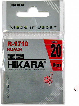33007 Крючки ROACH Hikara (Япония) красные № 20 рыболовные